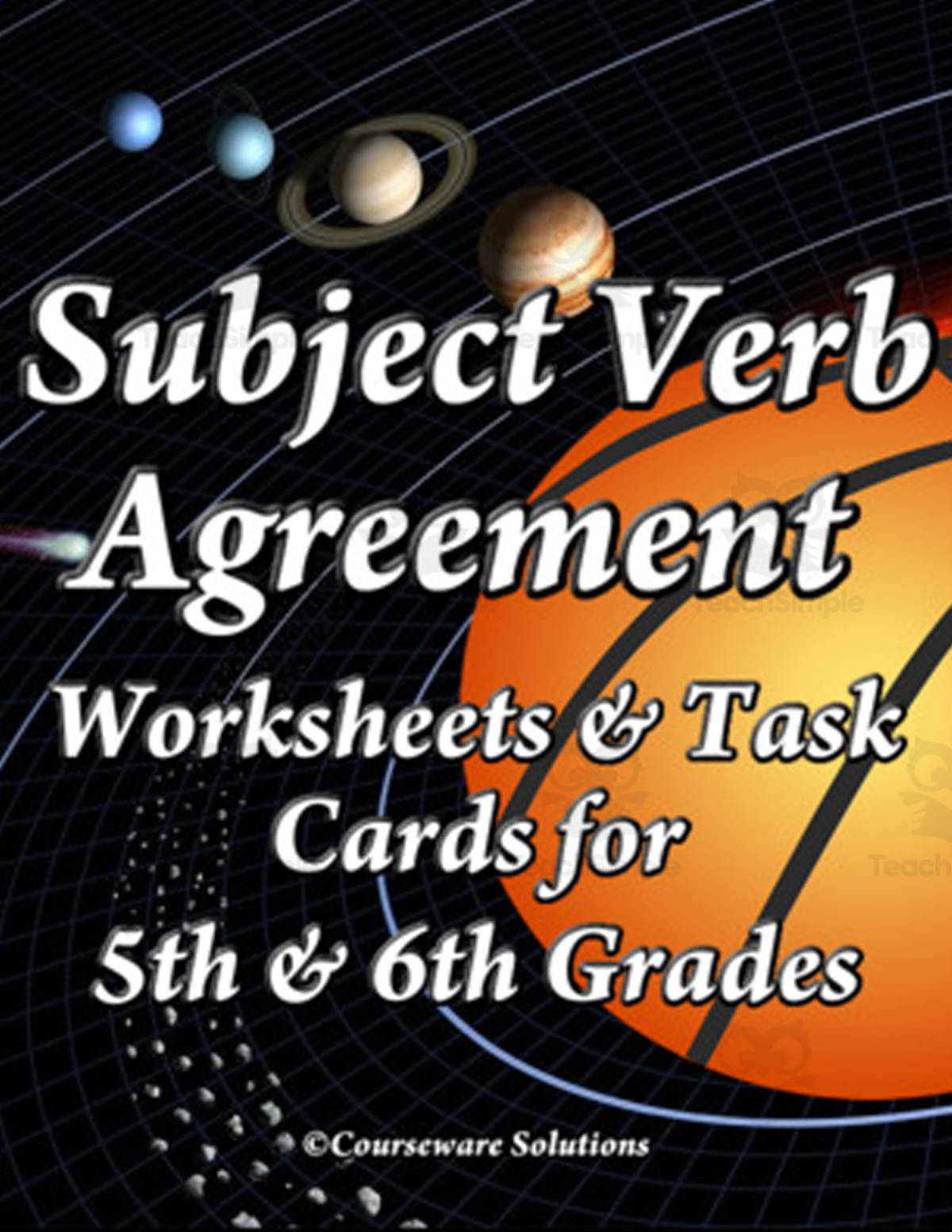 An educational teaching resource from WorksheetsPlus entitled Subject Verb Agreement Worksheets and Task Cards for 5th and 6th Grade downloadable at Teach Simple.