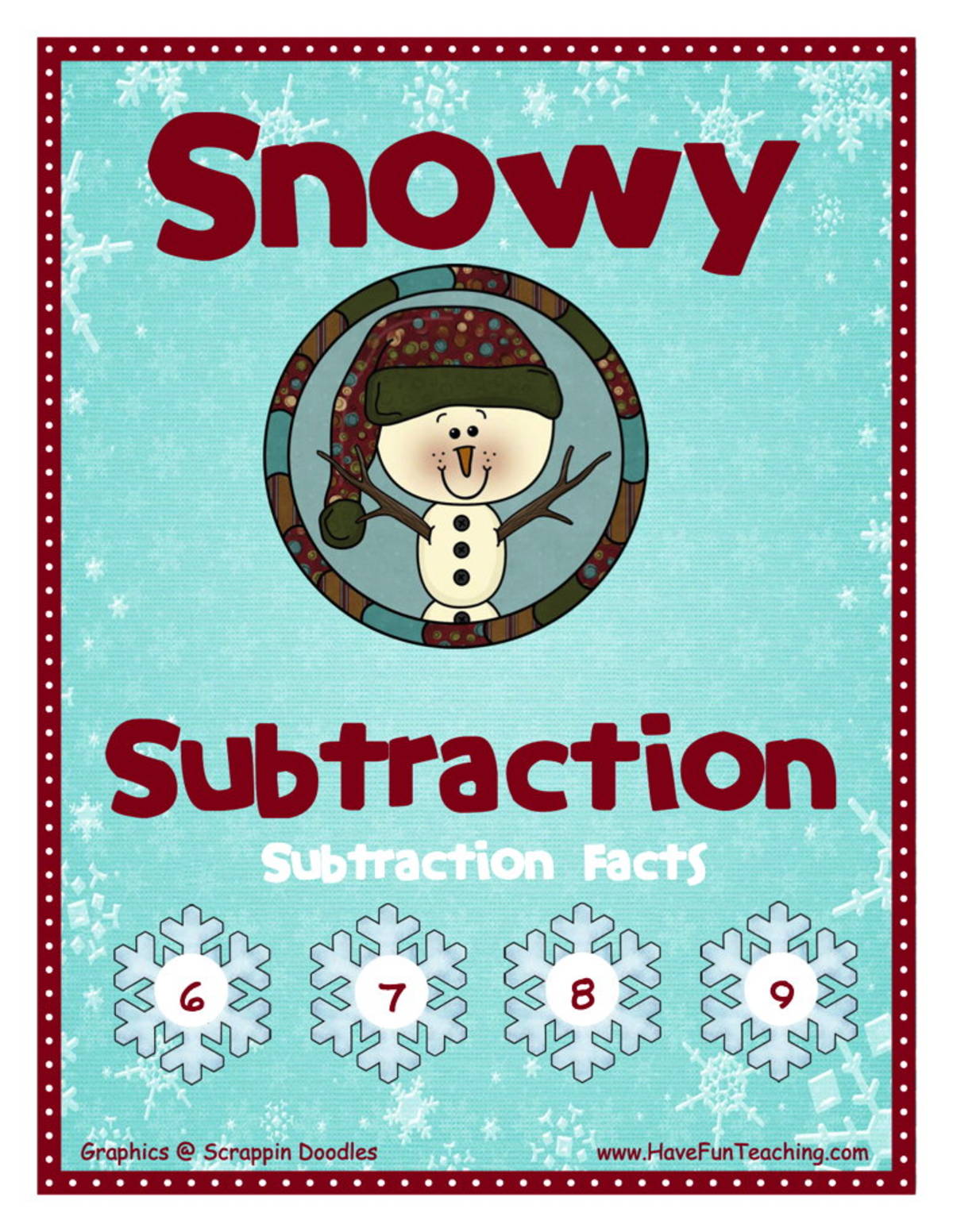 An educational teaching resource from Have Fun Teaching entitled Subtraction With 6-7-8-9 Differences Activity downloadable at Teach Simple.