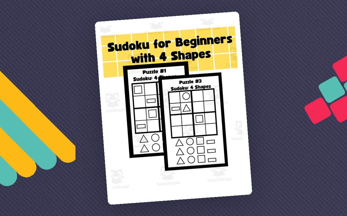 An educational teaching resource from Sprout & Inspire entitled Sudoku for Beginners with 4 Shapes downloadable at Teach Simple.