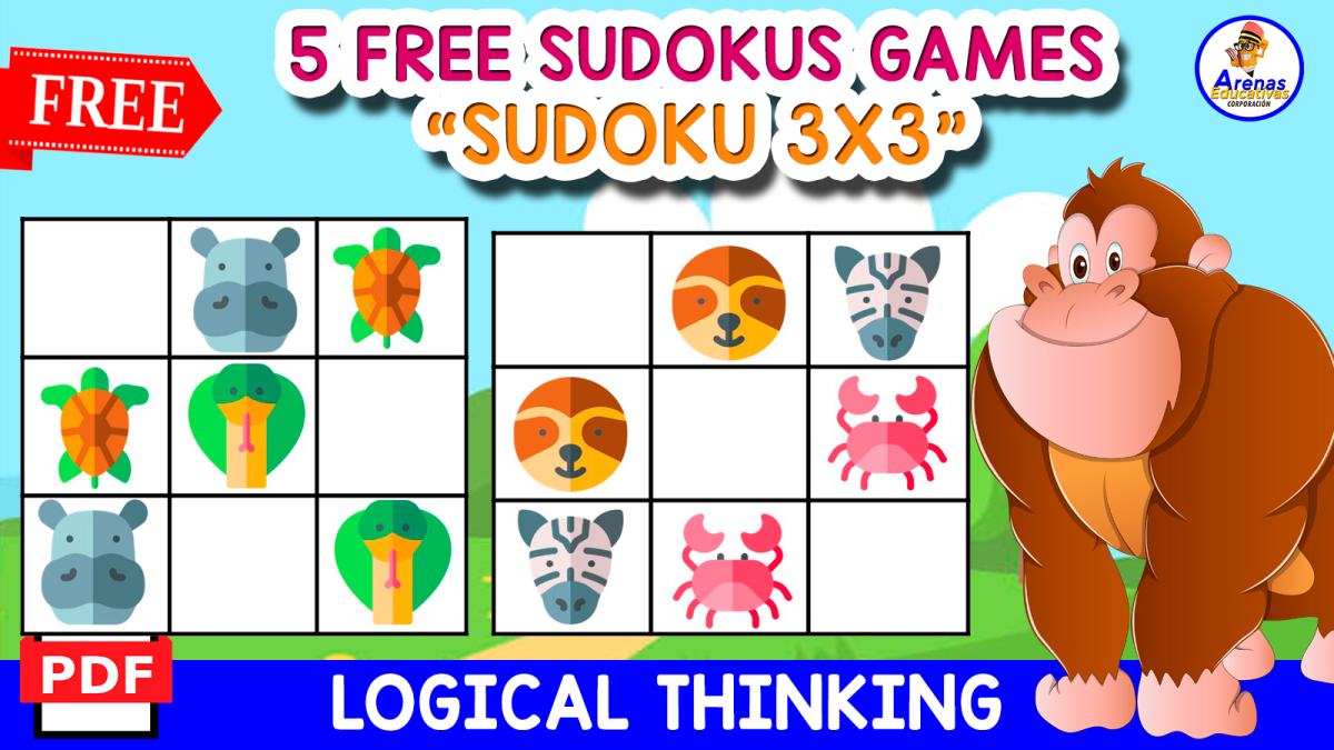 An educational teaching resource from EDITORIAL LAURA EDUCA entitled SUDOKUS GAMES OF ANIMALS | 5 WORKSHEETS downloadable at Teach Simple.