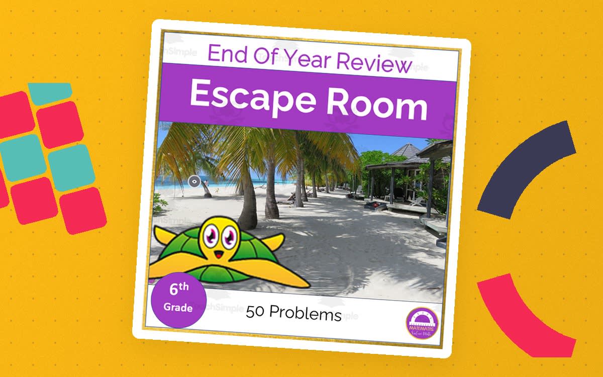 An educational teaching resource from Matemaths entitled Summer 6th Grade Math Review | Digital Escape Room downloadable at Teach Simple.