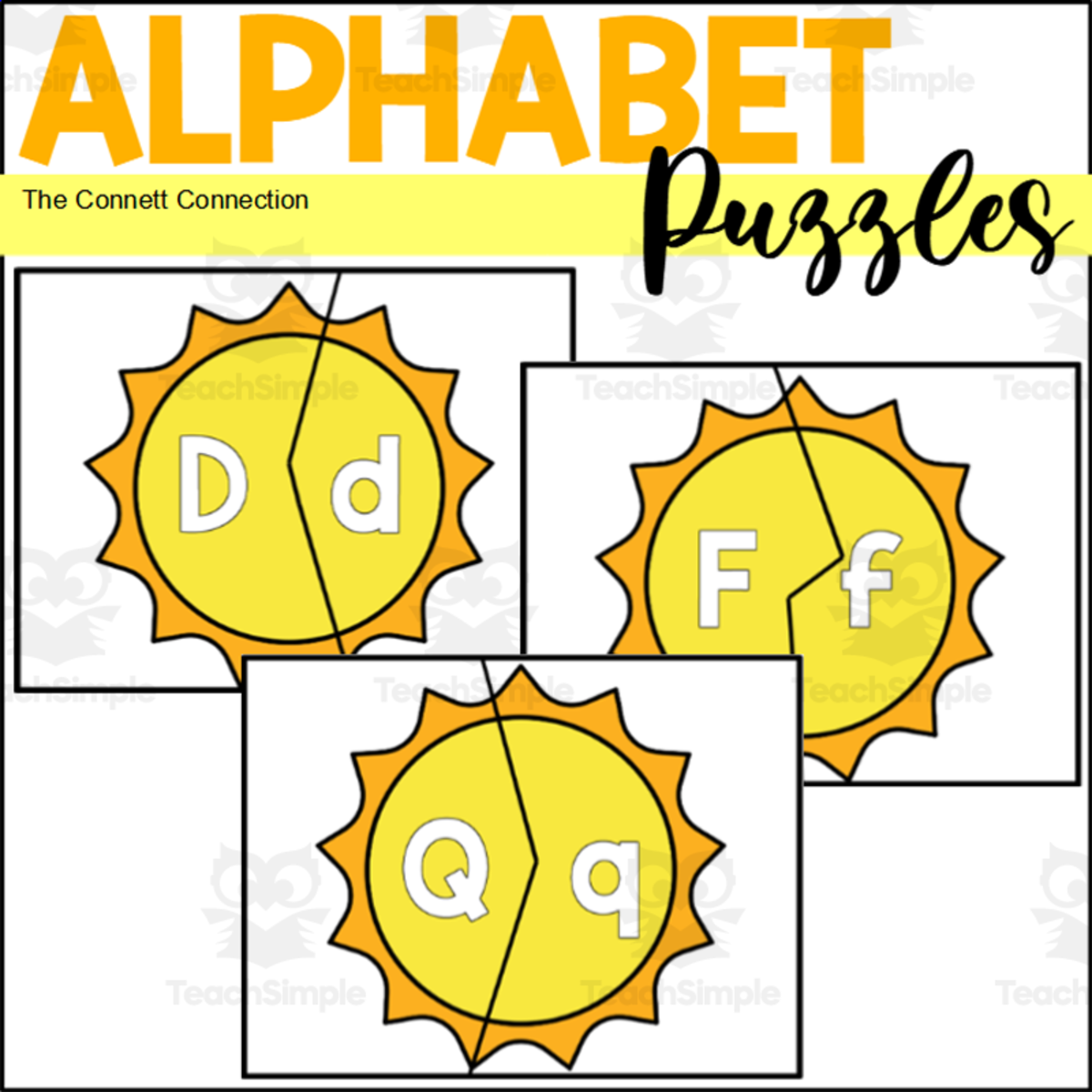 An educational teaching resource from The Connett Connection entitled Summer Alphabet Puzzles downloadable at Teach Simple.