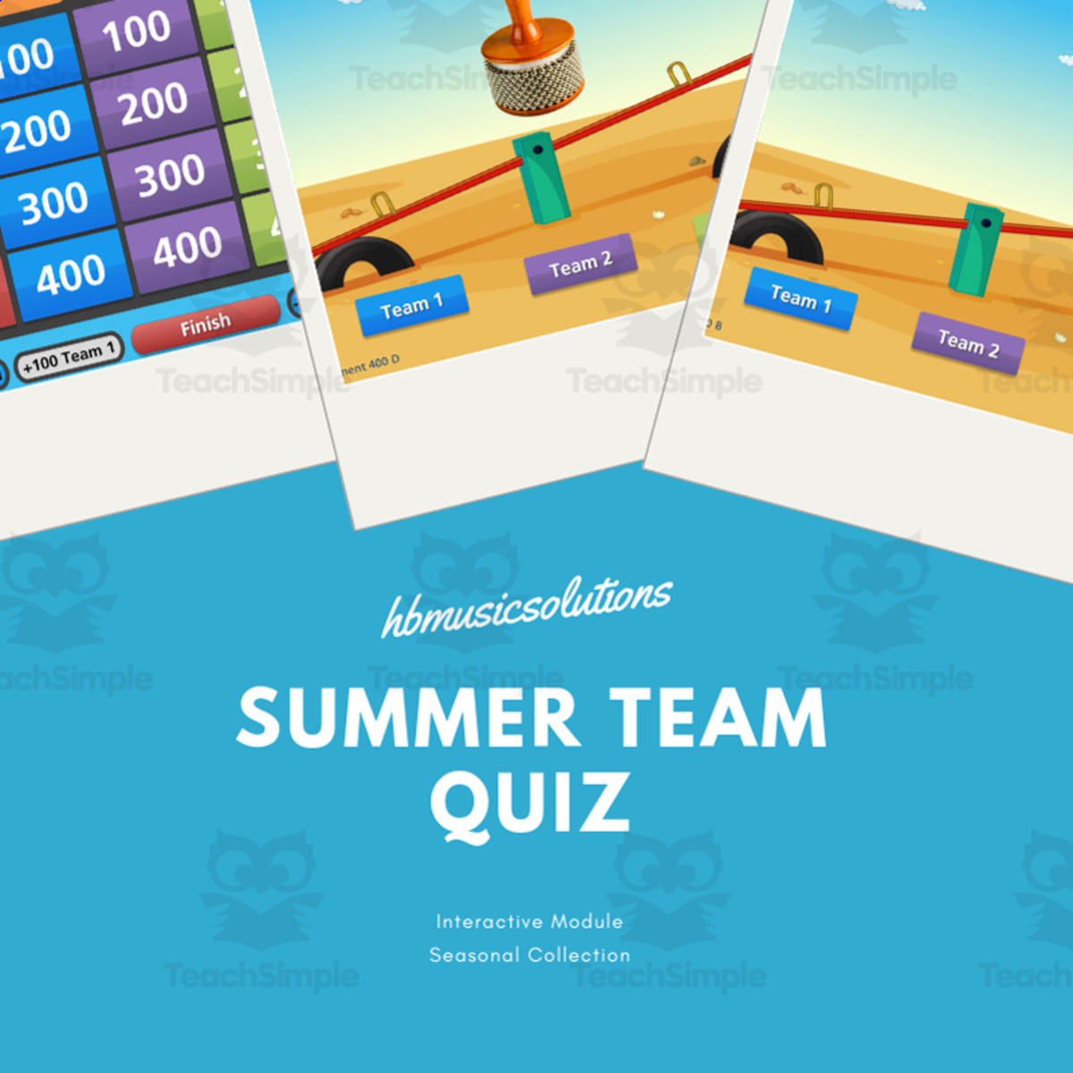 An educational teaching resource from Hbmusicsolutions's Shop entitled Summer Music Jeopardy | Interactive General Music Game downloadable at Teach Simple.