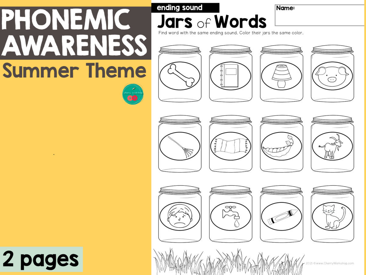 An educational teaching resource from Cherry Workshop entitled Summer Phonemic Awareness downloadable at Teach Simple.
