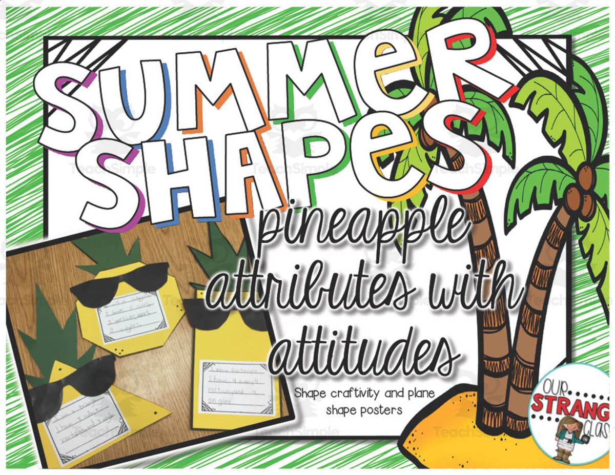 An educational teaching resource from Our Strange Class entitled Summer Shapes Craftivity downloadable at Teach Simple.