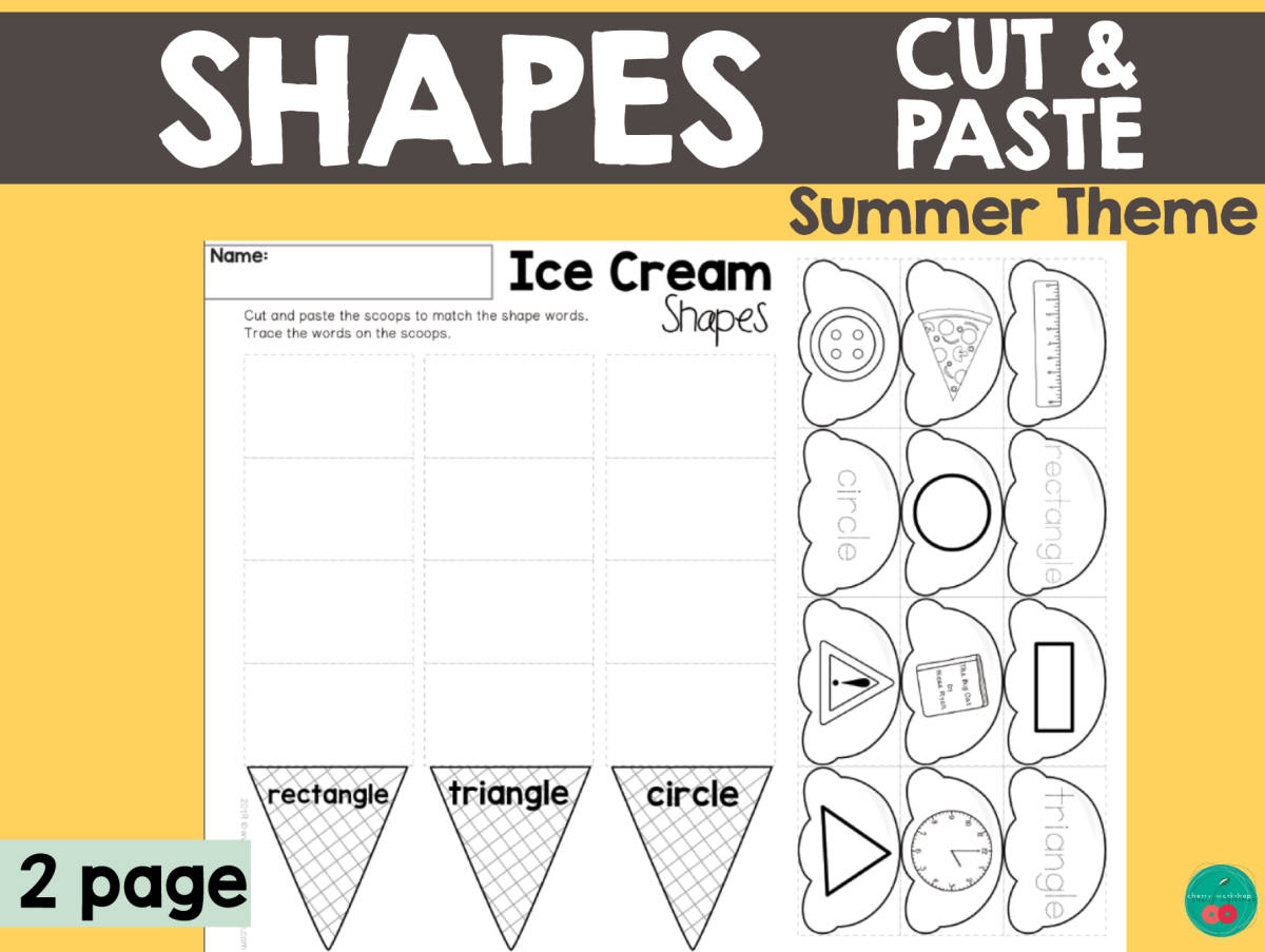 An educational teaching resource from Cherry Workshop entitled Summer Shapes downloadable at Teach Simple.