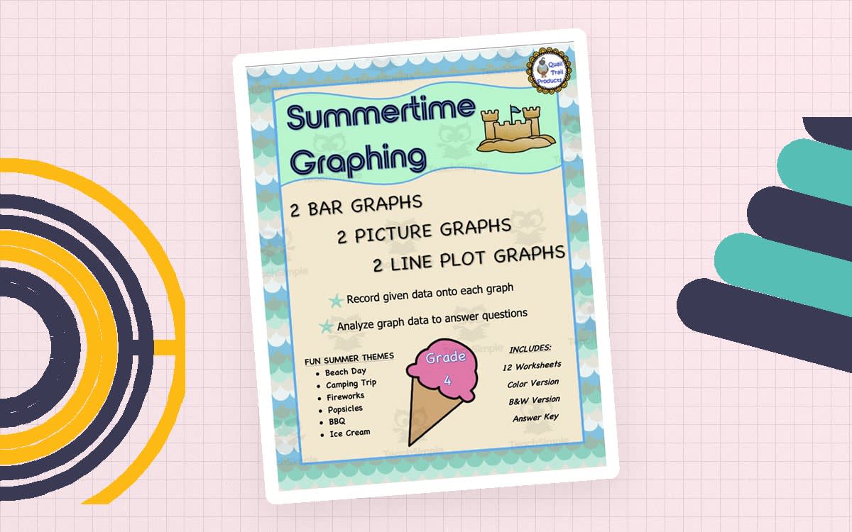 An educational teaching resource from Quail Trail Products entitled Summertime Graphing Activities downloadable at Teach Simple.