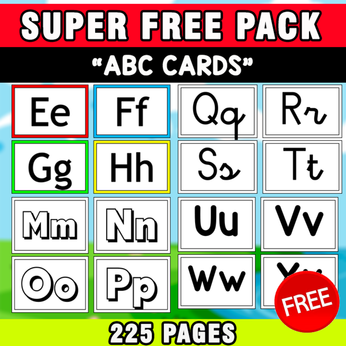 An educational teaching resource from EDITORIAL LAURA EDUCA entitled SUPER FREE PACK | ABC CARDS | 225 PAGES downloadable at Teach Simple.
