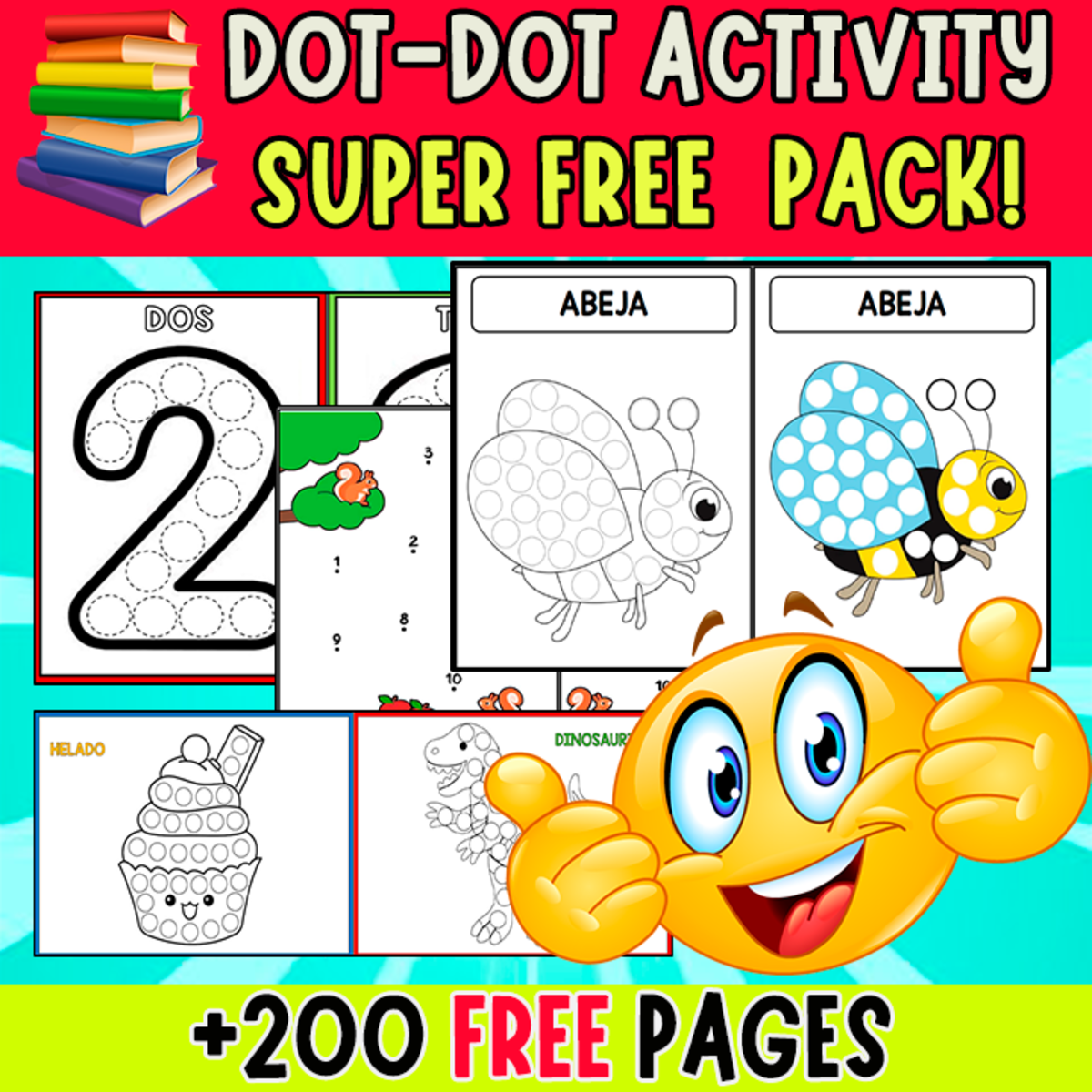 An educational teaching resource from EDITORIAL LAURA EDUCA entitled SUPER FREE PACK | DOT-DOT ACTIVITIES | +200 PAGES downloadable at Teach Simple.