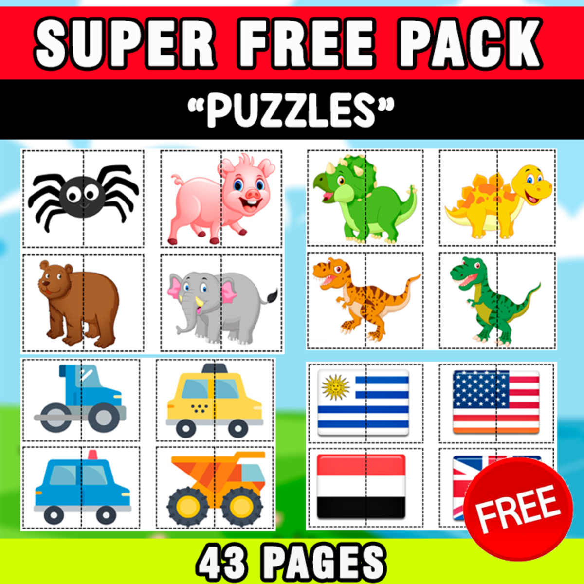 An educational teaching resource from EDITORIAL LAURA EDUCA entitled SUPER FREE PACK | PUZZLES | 43 PAGES downloadable at Teach Simple.
