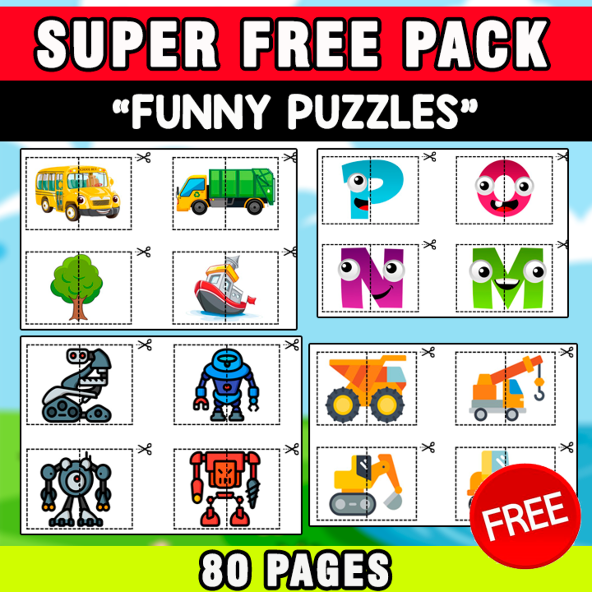 An educational teaching resource from EDITORIAL LAURA EDUCA entitled SUPER FREE PACK | PUZZLES | 80 PAGES downloadable at Teach Simple.
