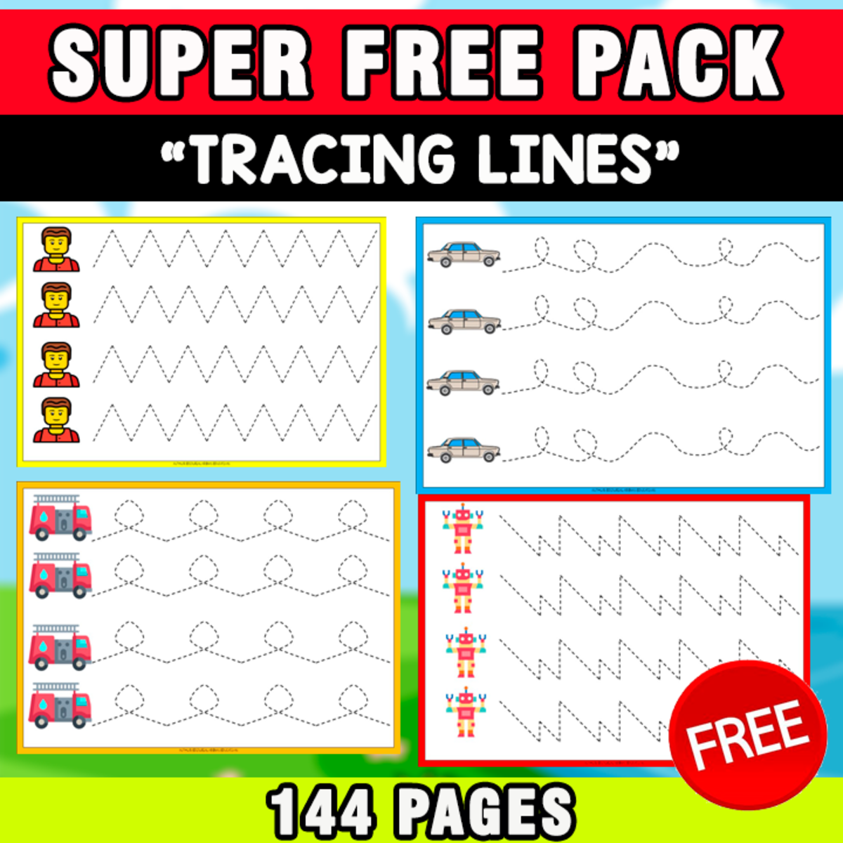 An educational teaching resource from EDITORIAL LAURA EDUCA entitled SUPER FREE PACK | TRACING LINES | 144 PAGES downloadable at Teach Simple.