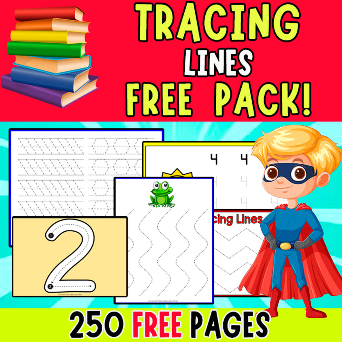 An educational teaching resource from EDITORIAL LAURA EDUCA entitled SUPER FREE PACK | Tracing Lines | 250 PAGES | Handwriting downloadable at Teach Simple.