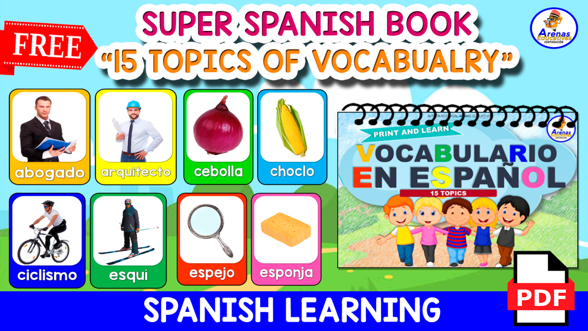An educational teaching resource from EDITORIAL LAURA EDUCA entitled SUPER SPANISH VOCABULARY BOOK | 122 pages downloadable at Teach Simple.