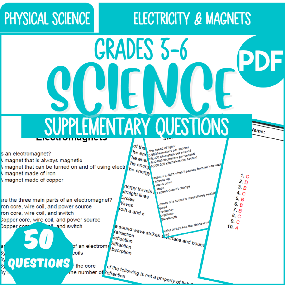 An educational teaching resource from Cored Education entitled Supplementary Materials for Electricity and Magnets (PDF) downloadable at Teach Simple.
