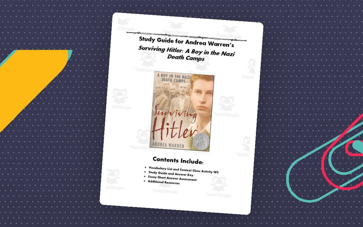An educational teaching resource from Time Thrifty Teacher entitled Surviving Hitler: A Boy in the Nazi Death Camps | Reading Study Guide downloadable at Teach Simple.