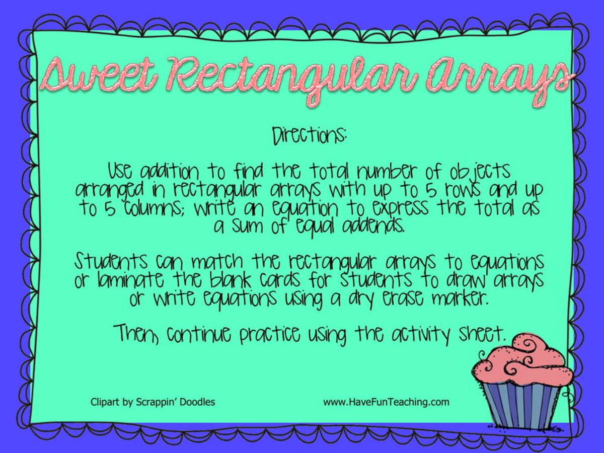 An educational teaching resource from Have Fun Teaching entitled Sweet Rectangular Arrays Addition Activity downloadable at Teach Simple.