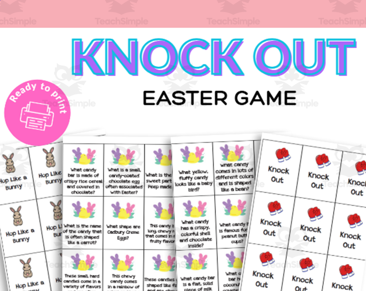 An educational teaching resource from Leader Connecting Leaders entitled Sweet Showdown: Easter Candy Edition - Knockout Game downloadable at Teach Simple.