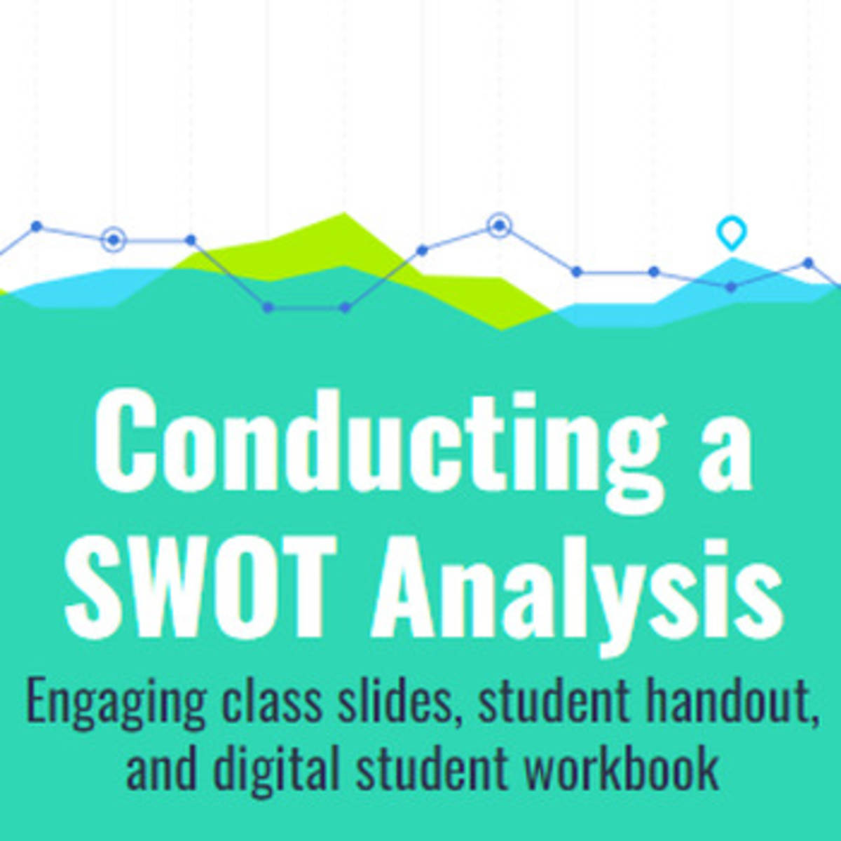 An educational teaching resource from Ed Dynamic entitled SWOT Analysis (Class slidedeck, student handout, and student workbook) downloadable at Teach Simple.