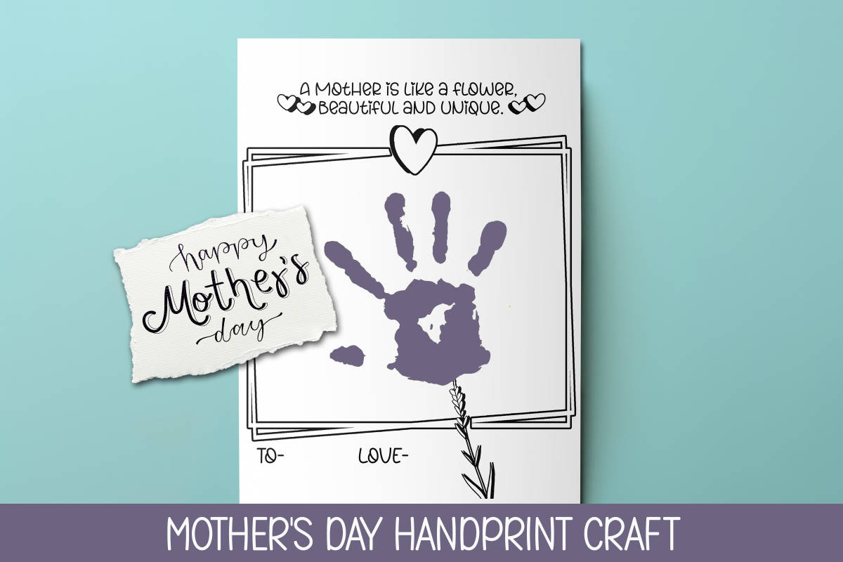 An educational teaching resource from Forever June Digital Design entitled Mother's Day Flower Handprint Craft – Preschool downloadable at Teach Simple.
