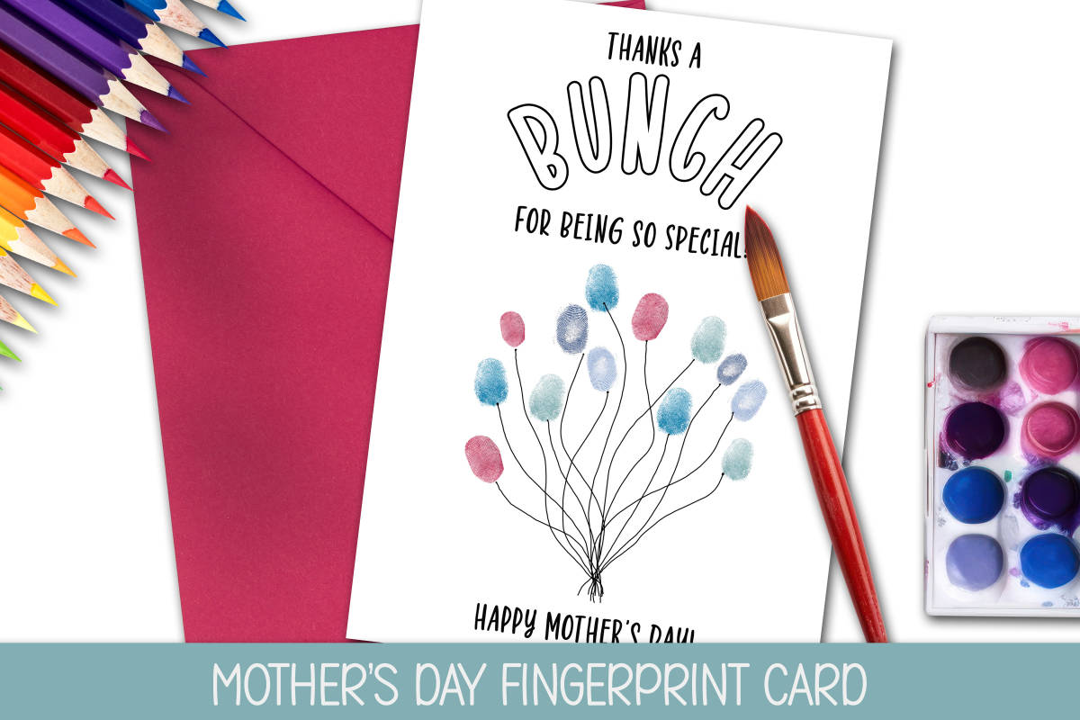 An educational teaching resource from Forever June Digital Design entitled TAKE-HOME MOTHERS DAY GIFT, HOMESCHOOL HANDPRINT CRAFT, COLORING CARD downloadable at Teach Simple.