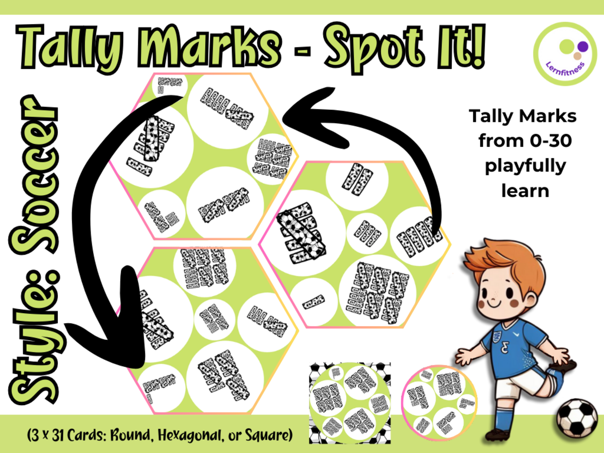 An educational teaching resource from Lernfitness entitled Tally Marks Game – Learning to Count with a Soccer Twist downloadable at Teach Simple.