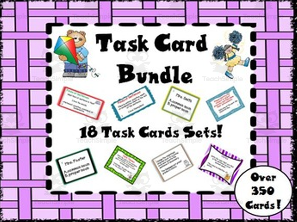 An educational teaching resource from The Teacher Team entitled Task Card Bundle downloadable at Teach Simple.
