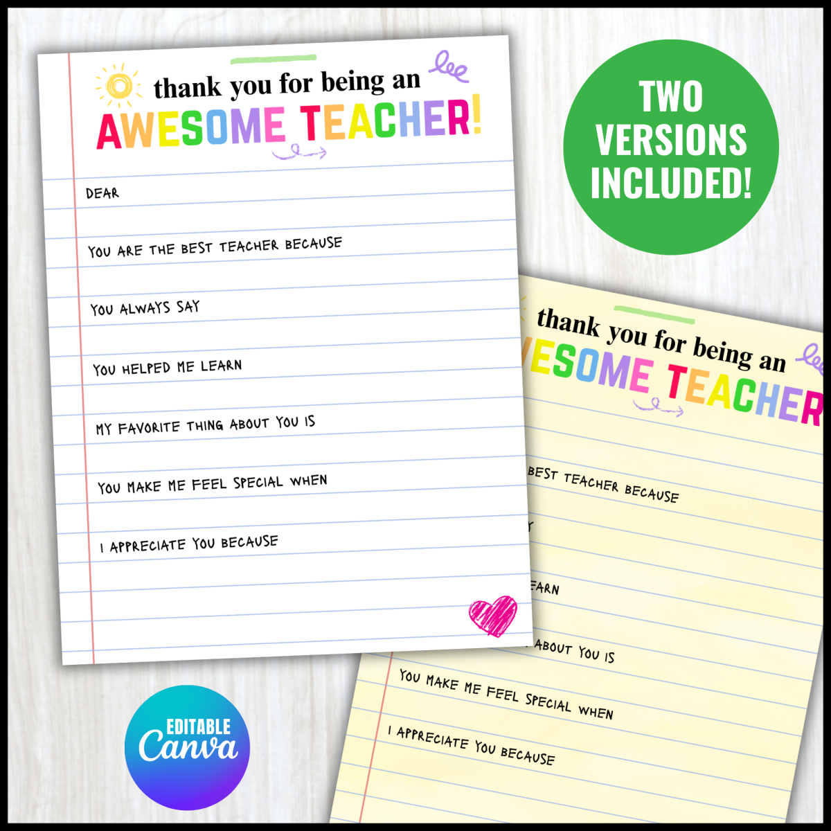 An educational teaching resource from screenzro entitled Teacher Appreciation Week Template, All About My Teacher downloadable at Teach Simple.