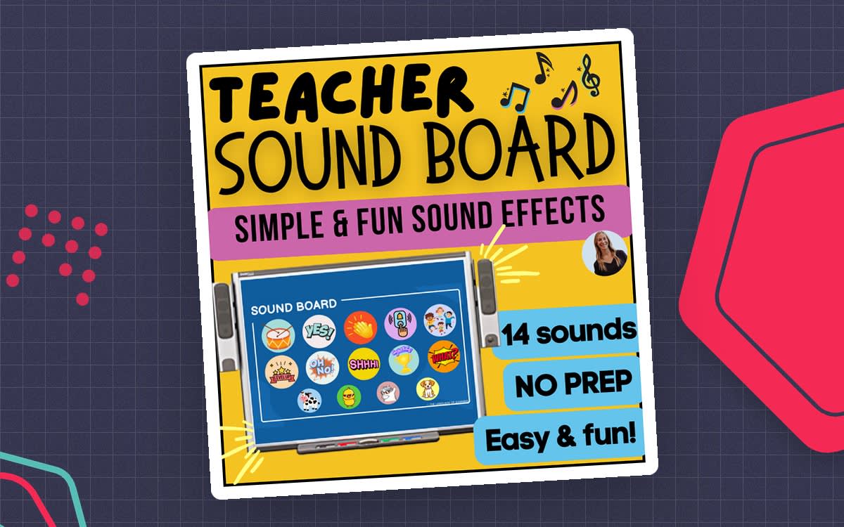 An educational teaching resource from The Language of Learning entitled Teacher Sound Board | 14 Sound Effects for Fun Classroom Management downloadable at Teach Simple.