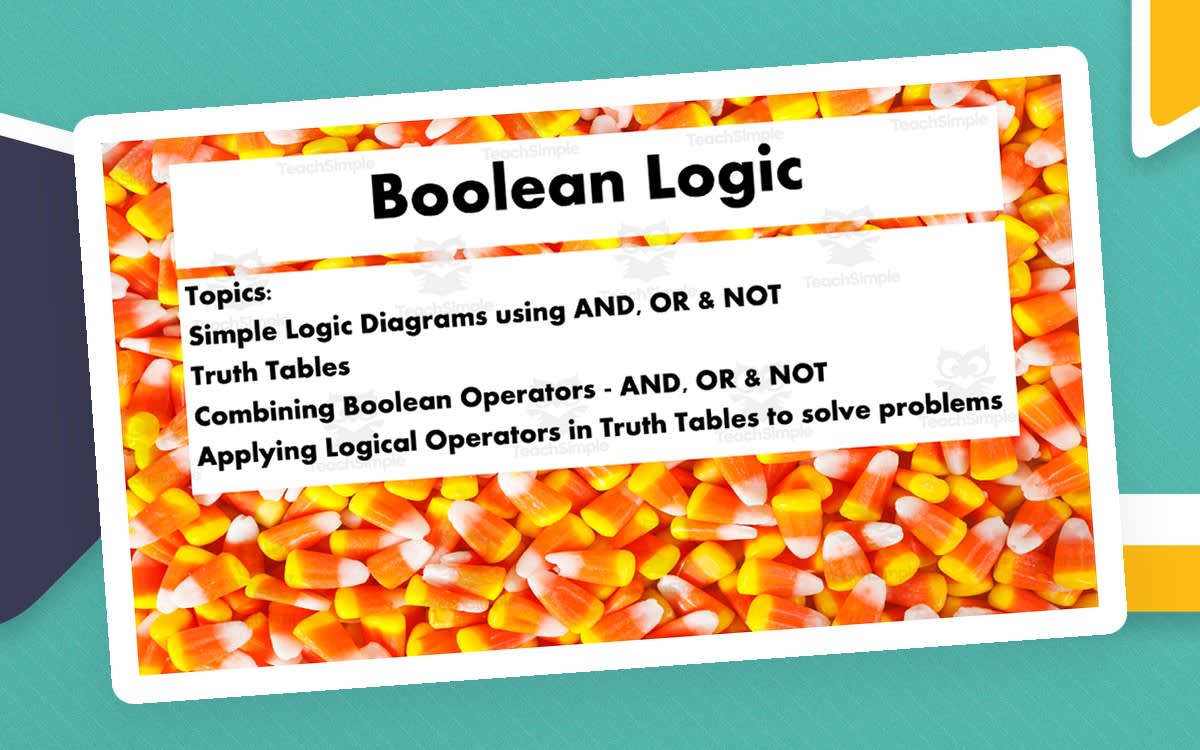 An educational teaching resource from Edulito entitled Teaching PowerPoint Presentation - Boolean Logic downloadable at Teach Simple.