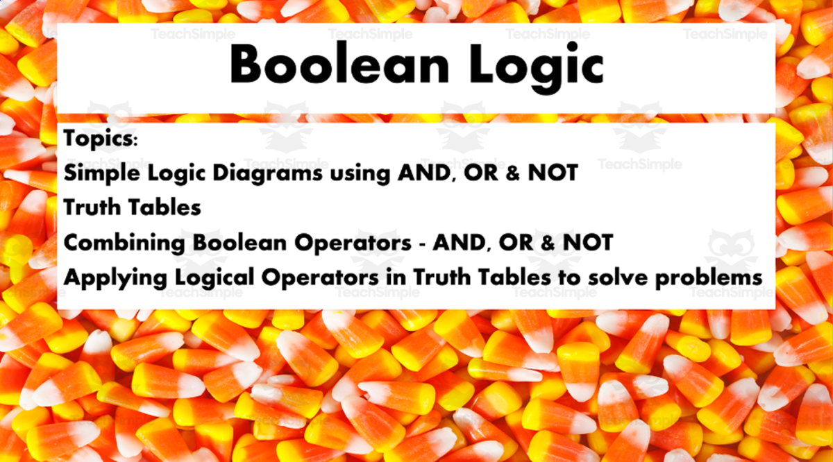 An educational teaching resource from Edulito entitled Teaching PowerPoint Presentation - Boolean Logic downloadable at Teach Simple.