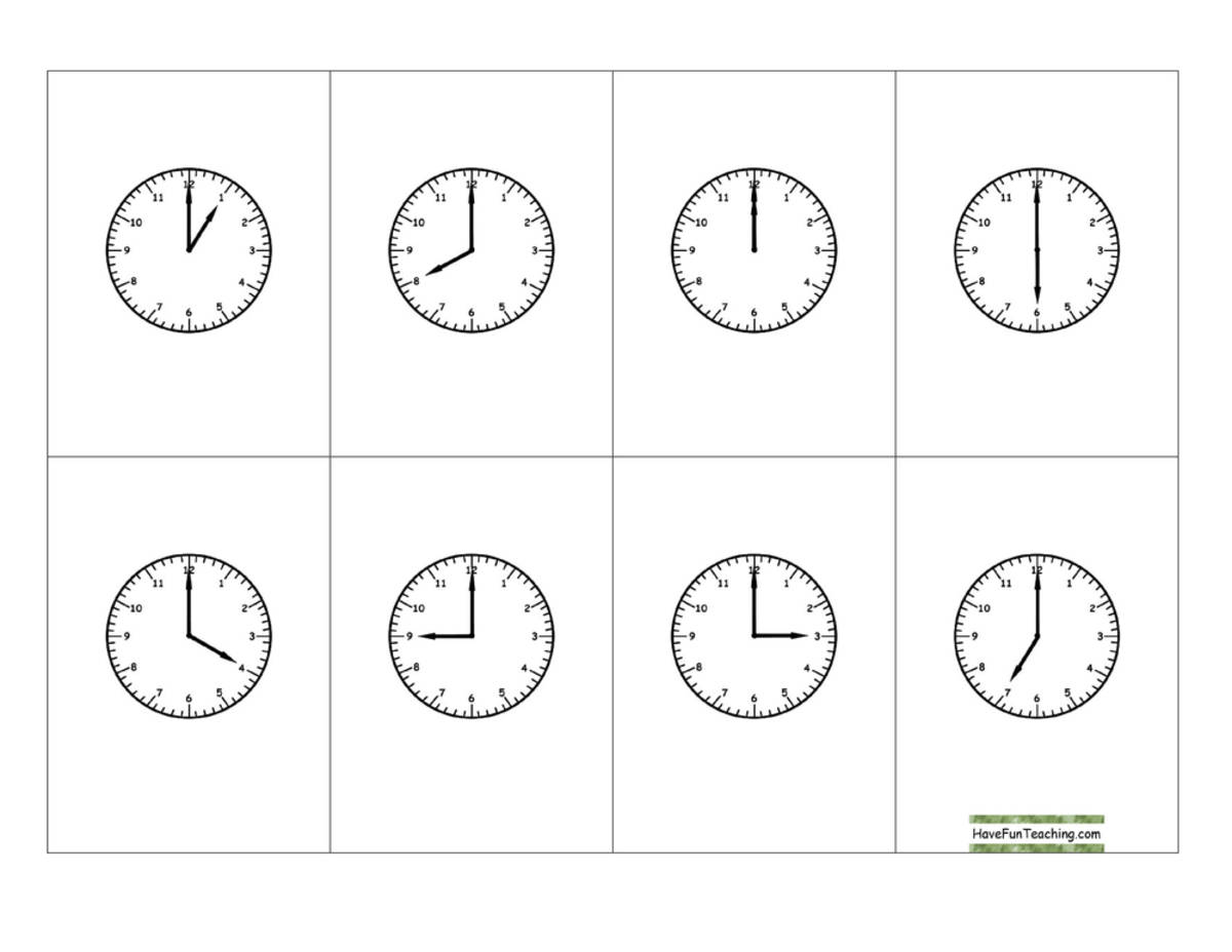 An educational teaching resource from Have Fun Teaching entitled Telling Time Hour Clock BINGO downloadable at Teach Simple.