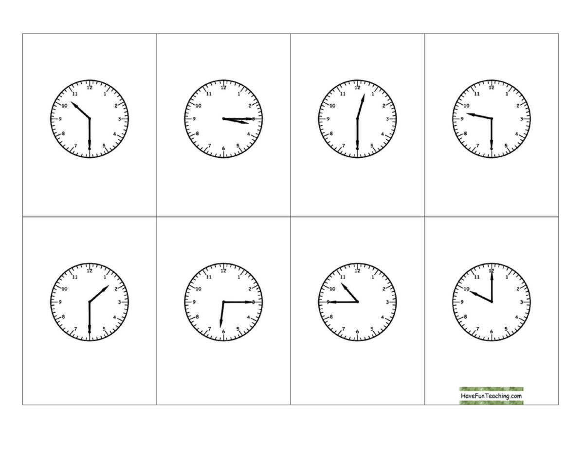 An educational teaching resource from Have Fun Teaching entitled Telling Time Quarter Hour Clock BINGO downloadable at Teach Simple.