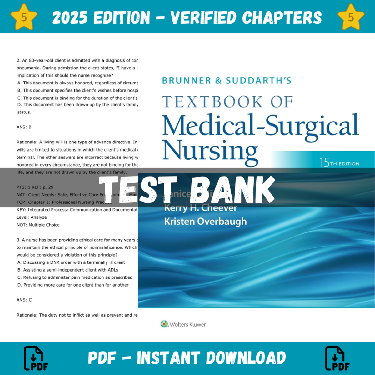 An educational teaching resource from Ambizak entitled Test Bank Brunner and Suddarth’s Textbook of Medical-Surgical Nursing downloadable at Teach Simple.