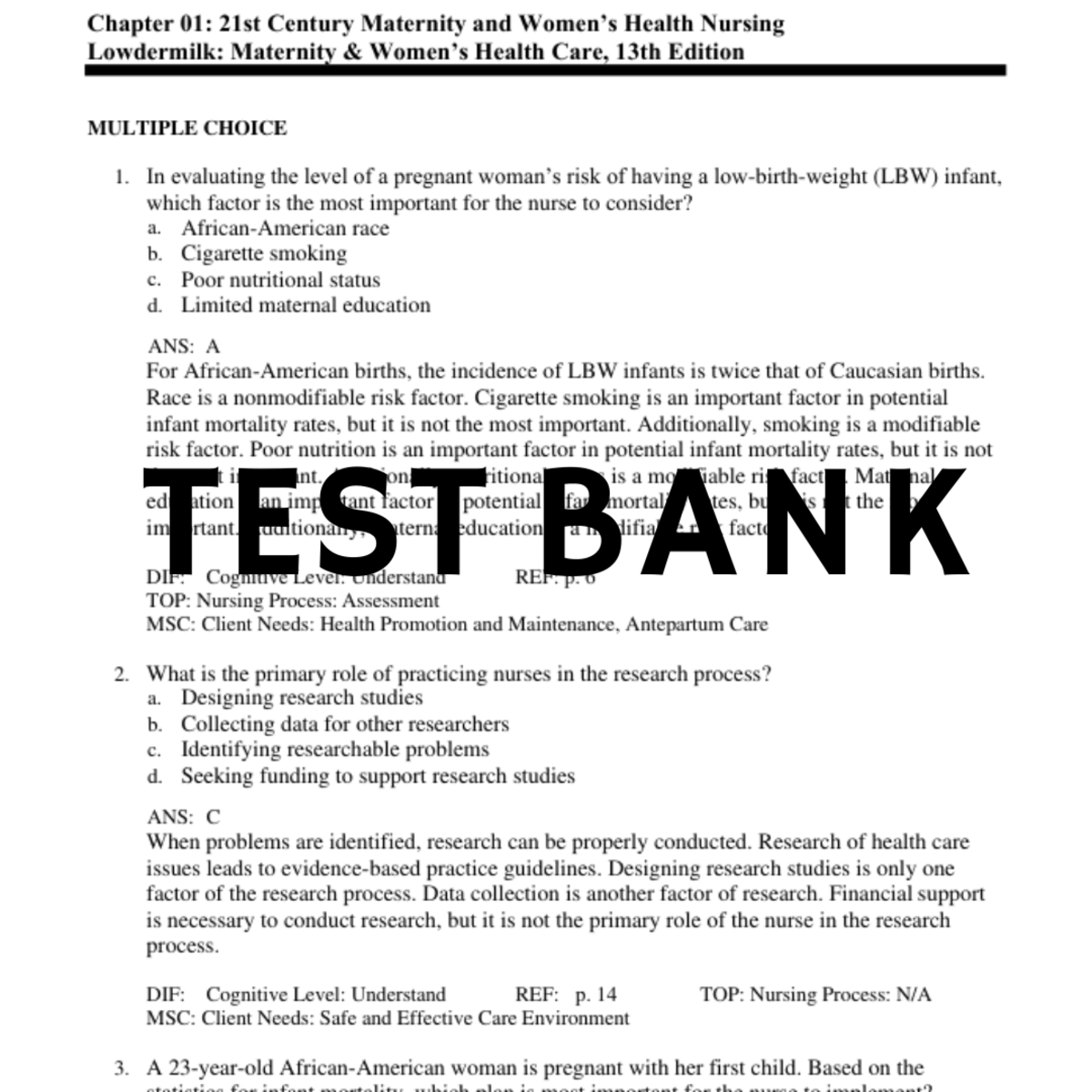 An educational teaching resource from dealhube entitled Test Bank for Maternity & Women’s Health Care 13th Edition downloadable at Teach Simple.