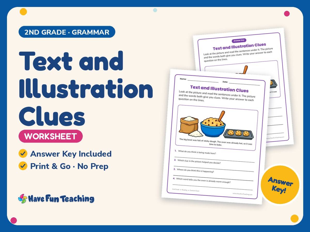 Text and Illustration Clues Worksheet – 2nd Grade Context Clues preview