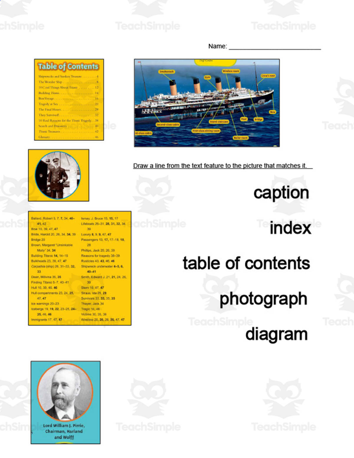 An educational teaching resource from O'Hoppy Day entitled Text Features Assessment downloadable at Teach Simple.