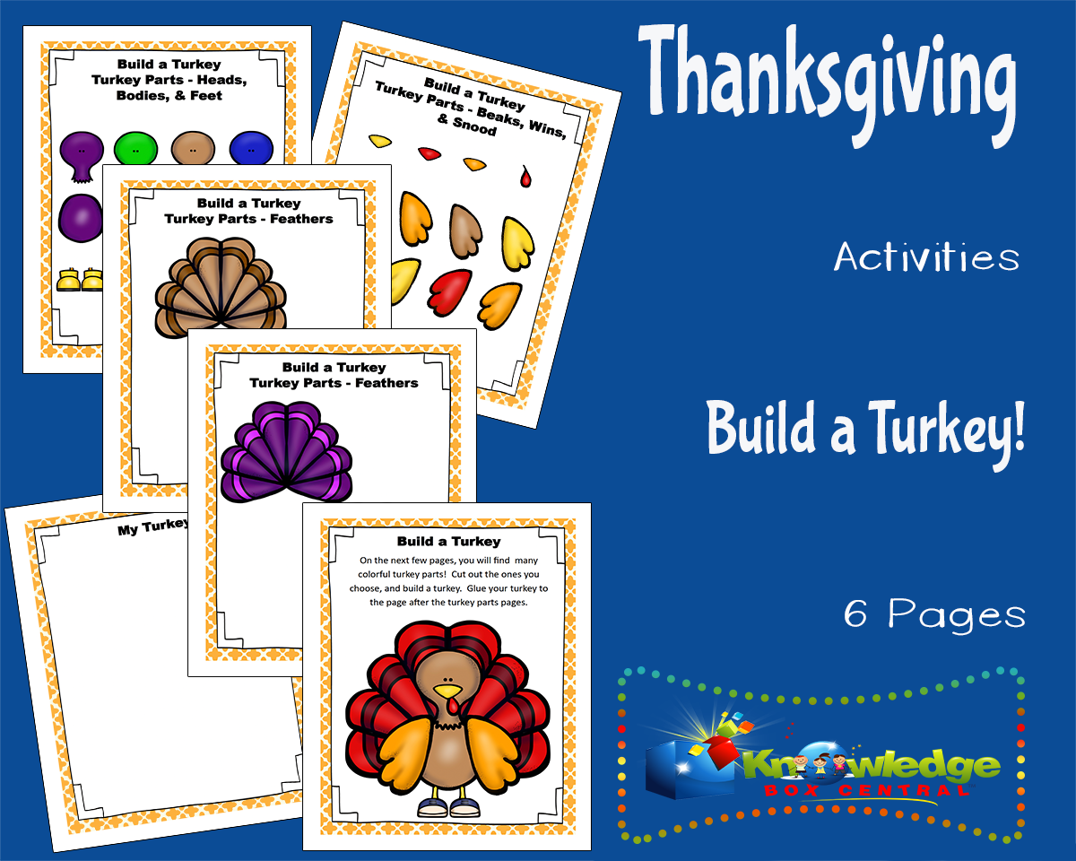 An educational teaching resource from Knowledge Box Central entitled Thanksgiving Activities: Build a Turkey! downloadable at Teach Simple.