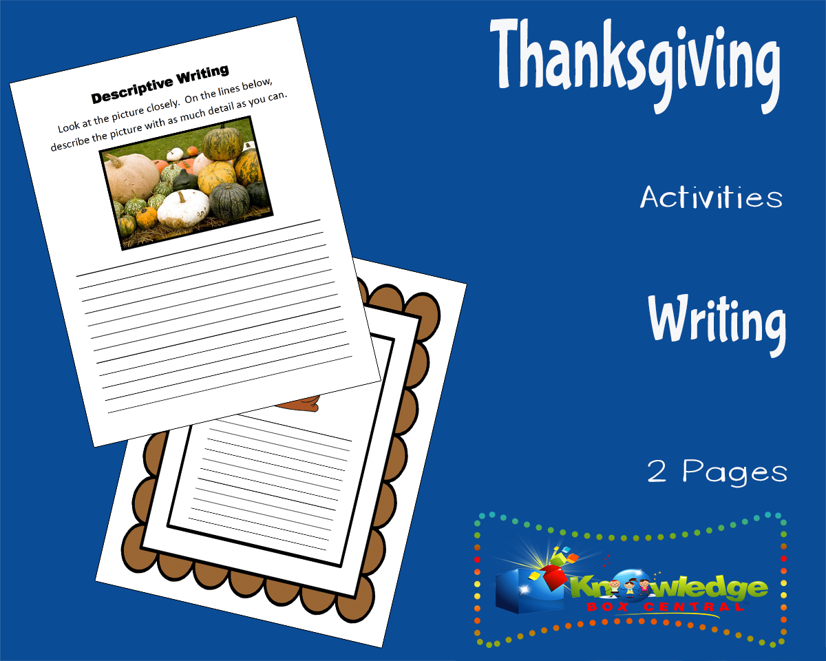 An educational teaching resource from Knowledge Box Central entitled Thanksgiving Activities: Writing downloadable at Teach Simple.