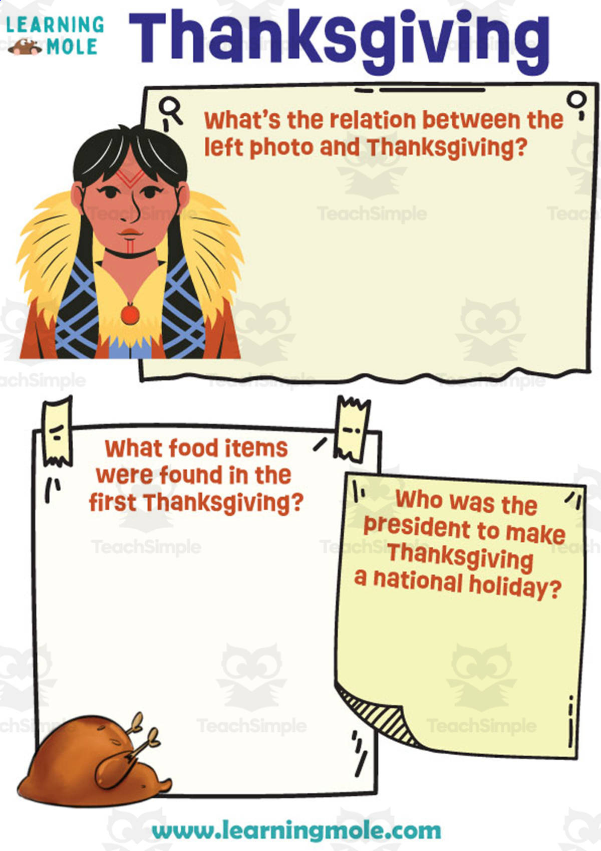 An educational teaching resource from Educational Voice entitled Thanksgiving Activity downloadable at Teach Simple.