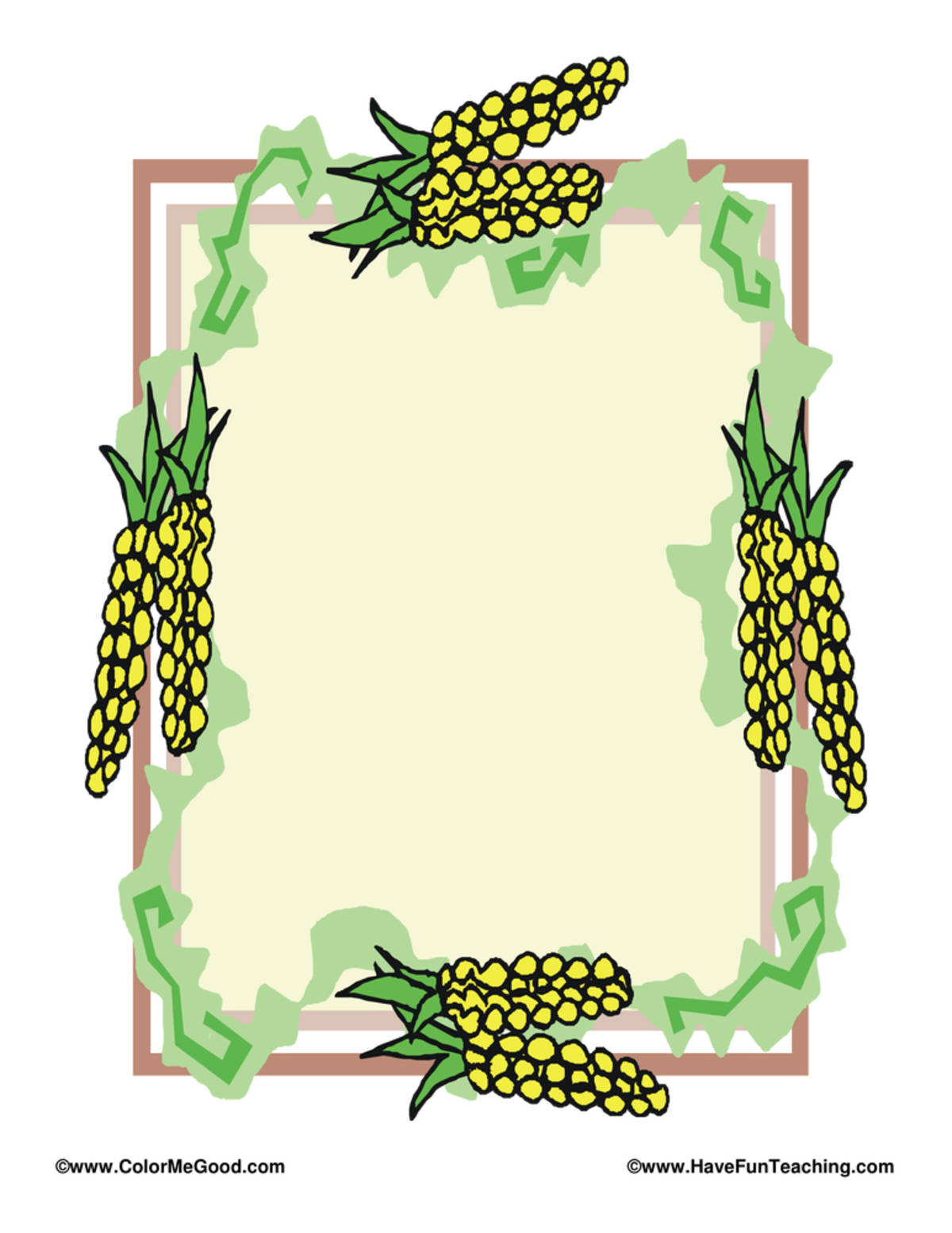 An educational teaching resource from Have Fun Teaching entitled Thanksgiving Corn Writing Paper downloadable at Teach Simple.