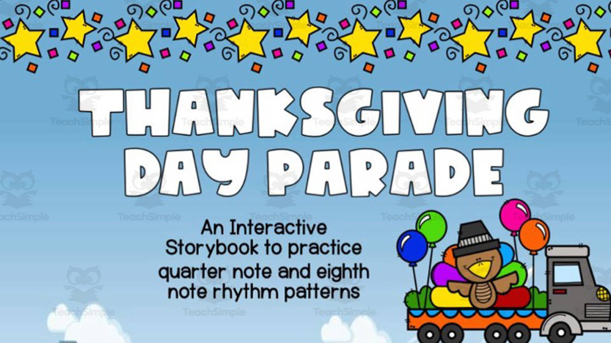 An educational teaching resource from Joyful Noise Teaching entitled Thanksgiving Day Parade | Interactive Storybook downloadable at Teach Simple.