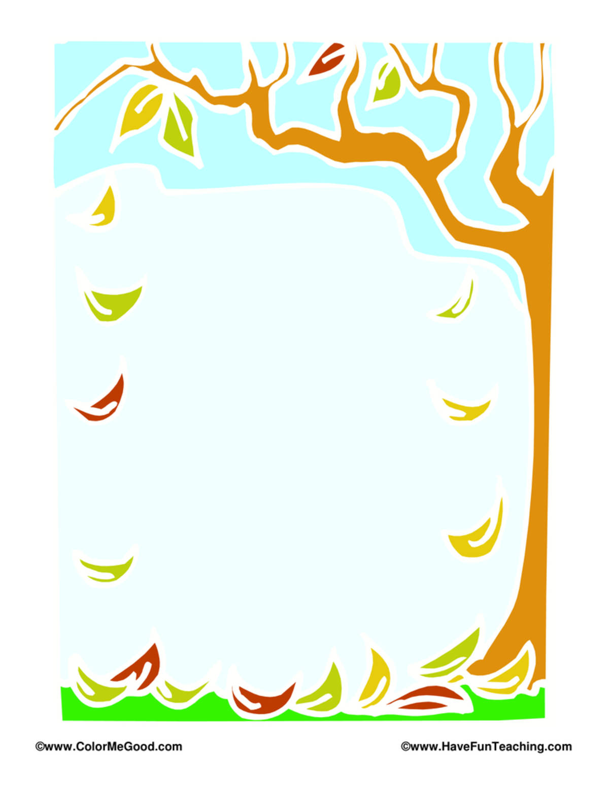 An educational teaching resource from Have Fun Teaching entitled Thanksgiving Leaves Writing Paper downloadable at Teach Simple.