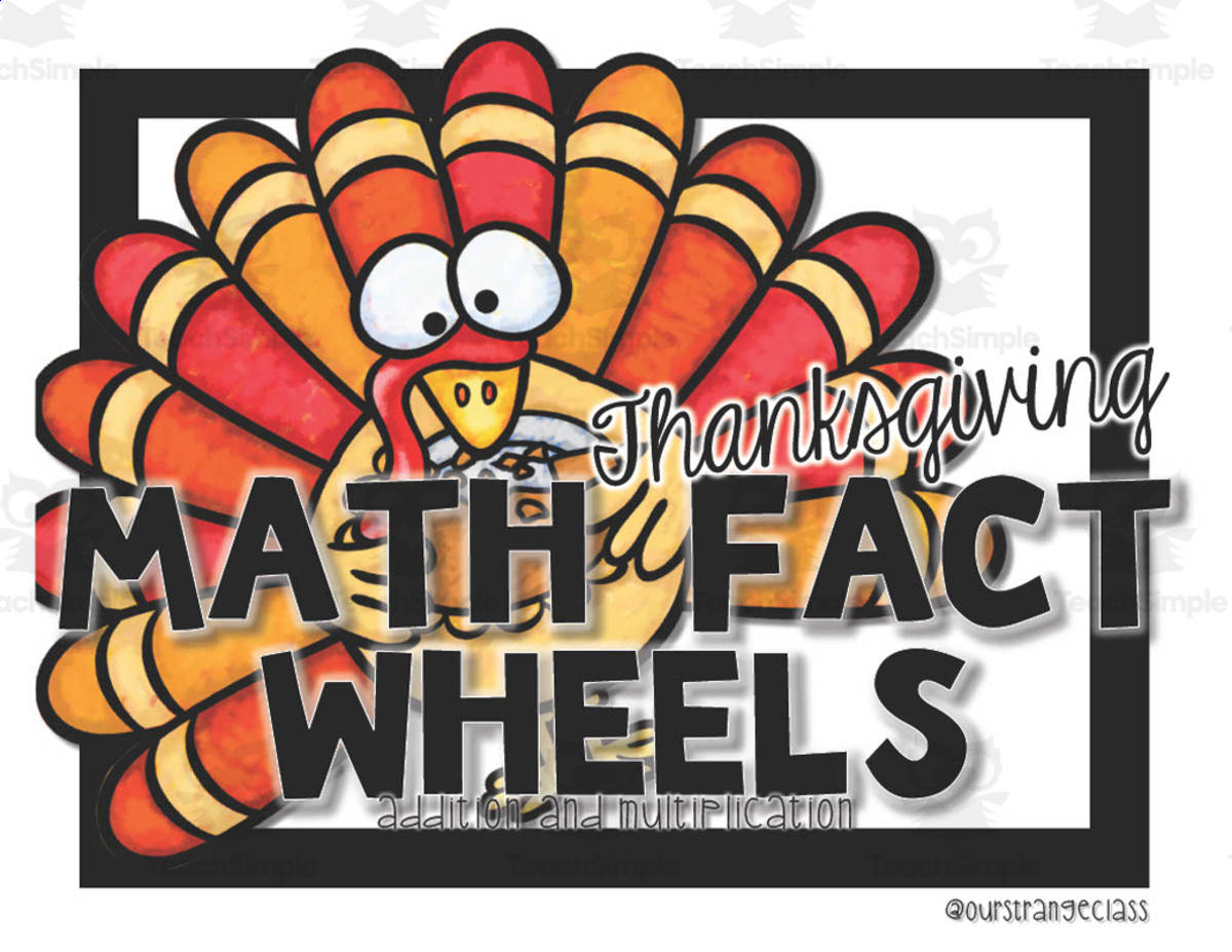 An educational teaching resource from Our Strange Class entitled Thanksgiving Math Fact Wheel downloadable at Teach Simple.