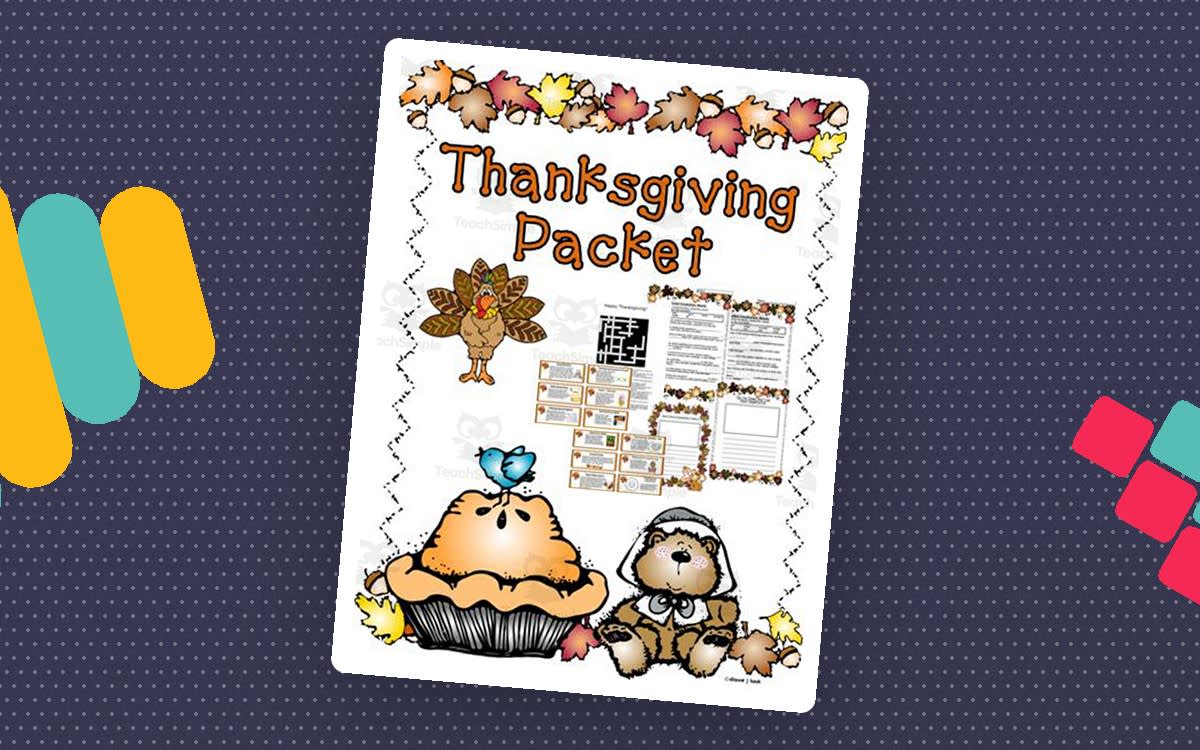 An educational teaching resource from The Teacher Team entitled Thanksgiving Packet downloadable at Teach Simple.