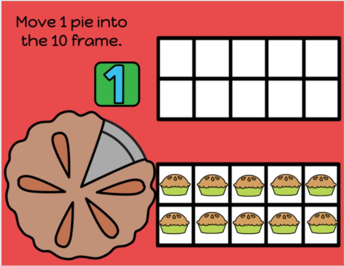 An educational teaching resource from My Kind of Crazy entitled Thanksgiving Theme: Ten Frame, Set 2 downloadable at Teach Simple.