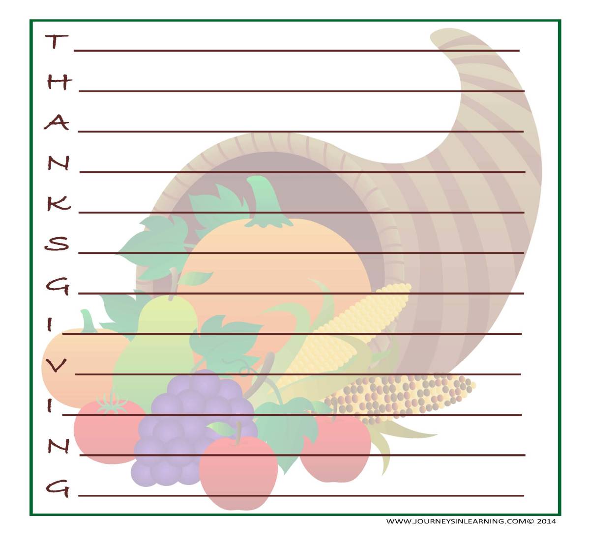 An educational teaching resource from Journeys In Learning entitled Thanksgiving Trio downloadable at Teach Simple.