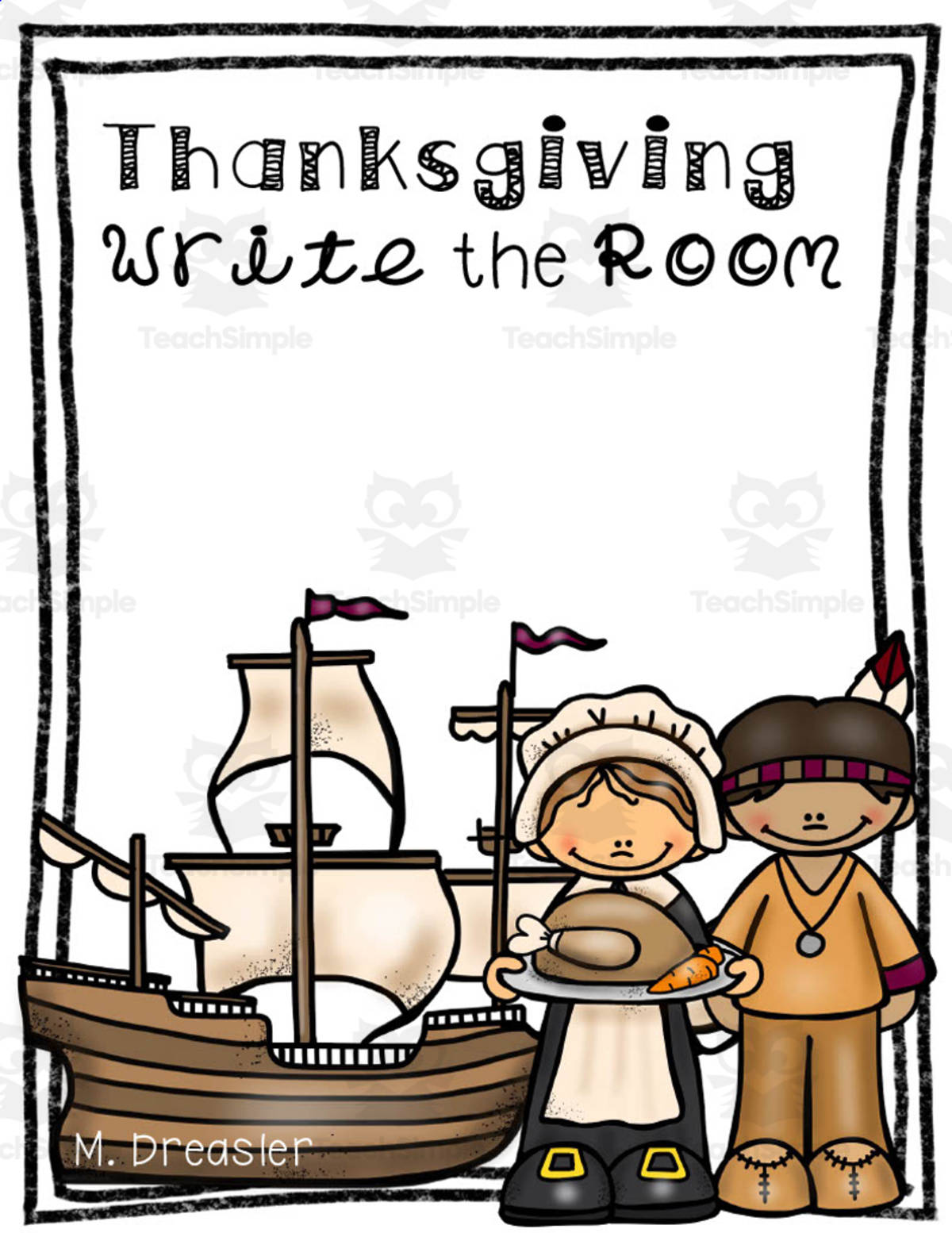 An educational teaching resource from Glitter and Grace entitled Thanksgiving Write the Room Activity downloadable at Teach Simple.