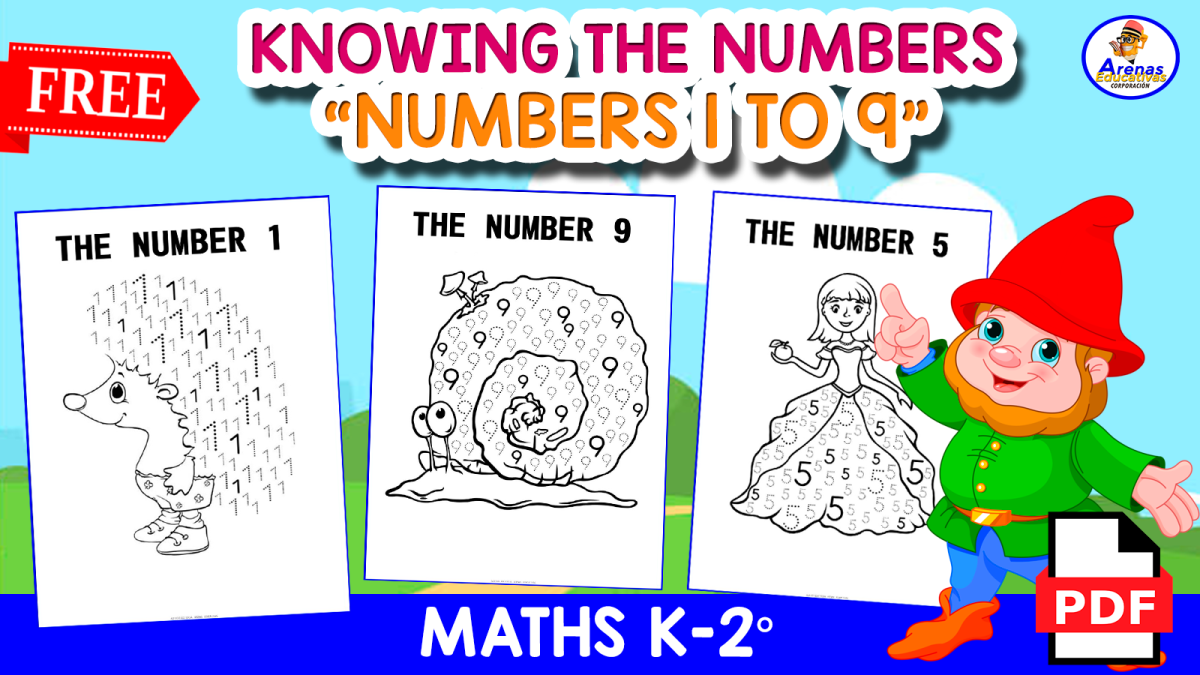 An educational teaching resource from EDITORIAL LAURA EDUCA entitled THE 9 NUMBERS | Funny Activity for Tracing and Painting downloadable at Teach Simple.