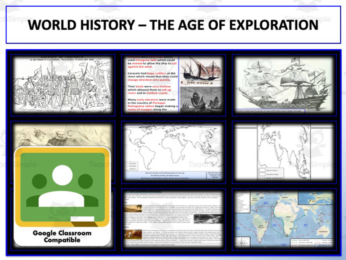 An educational teaching resource from Mr Gray History entitled The Age of Exploration World History Unit downloadable at Teach Simple.